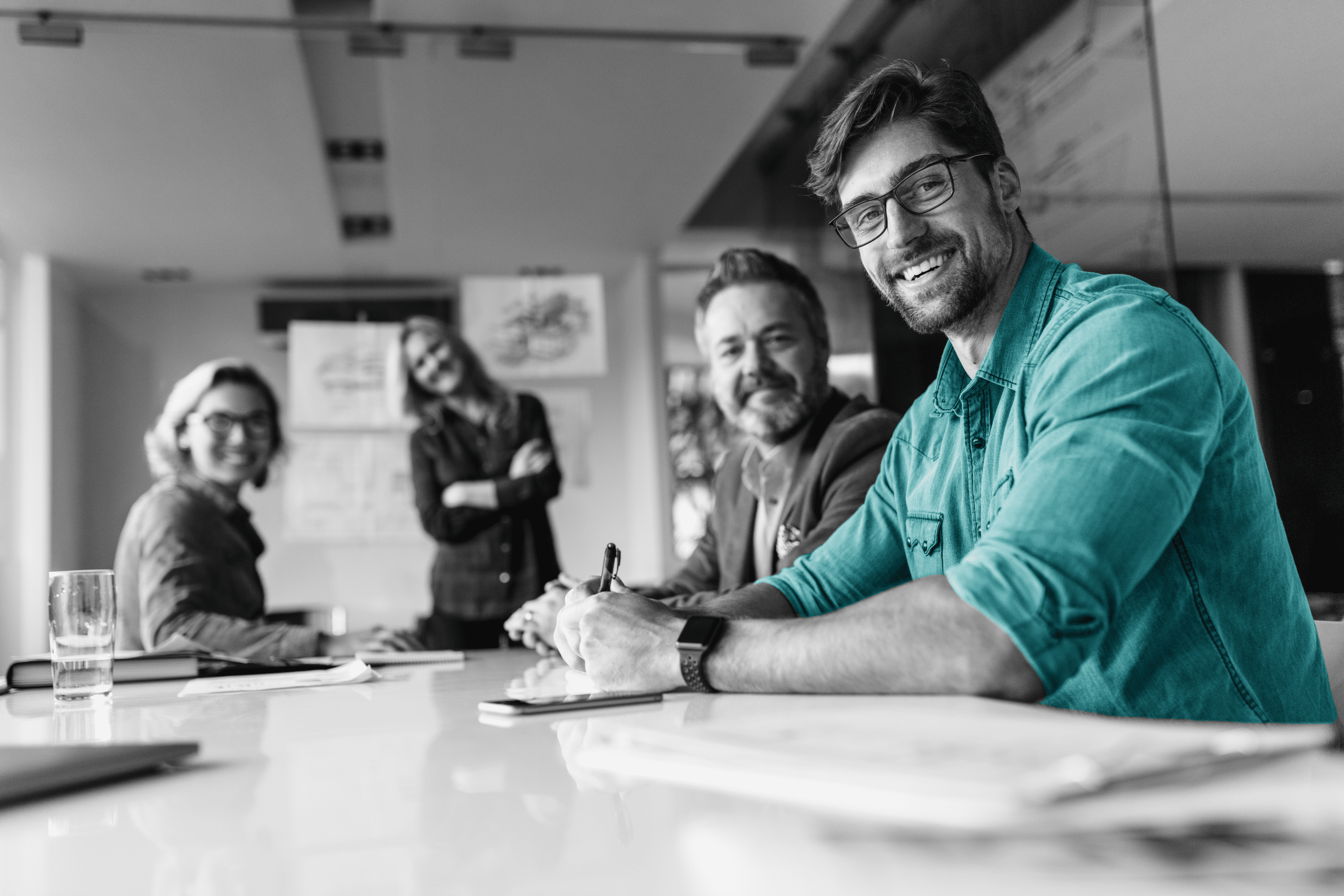 Leadership team meeting around a conference table